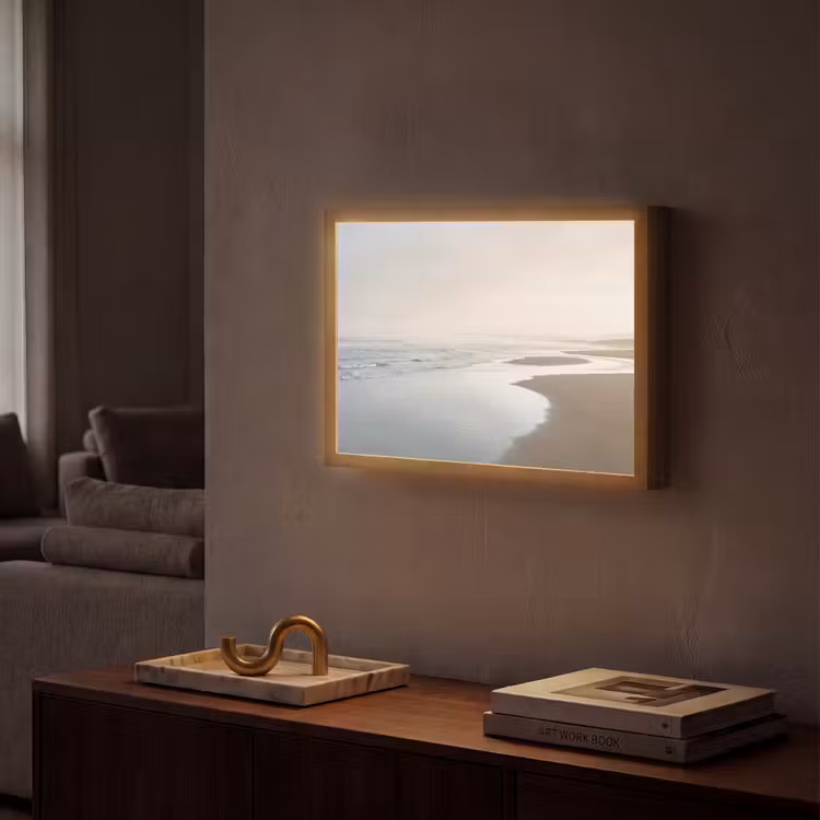 Kustlijn - Strand - Oceaan Light Box met batterij (Wandlamp) middel -sfeer1