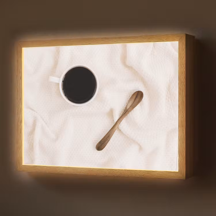 Koffie - Lepel - Mok Light Box met batterij (Wandlamp) middel -z3d_website