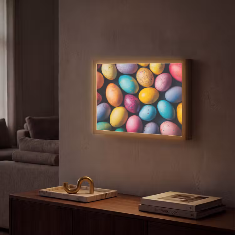 Kleurrijk - Paaseitjes - Spetters Light Box met batterij (Wandlamp) middel -sfeer1