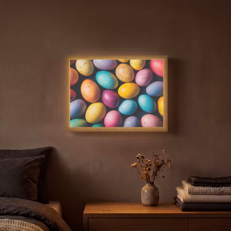 Kleurrijk - Paaseitjes - Spetters Light Box met batterij (Wandlamp) middel -sfeer4