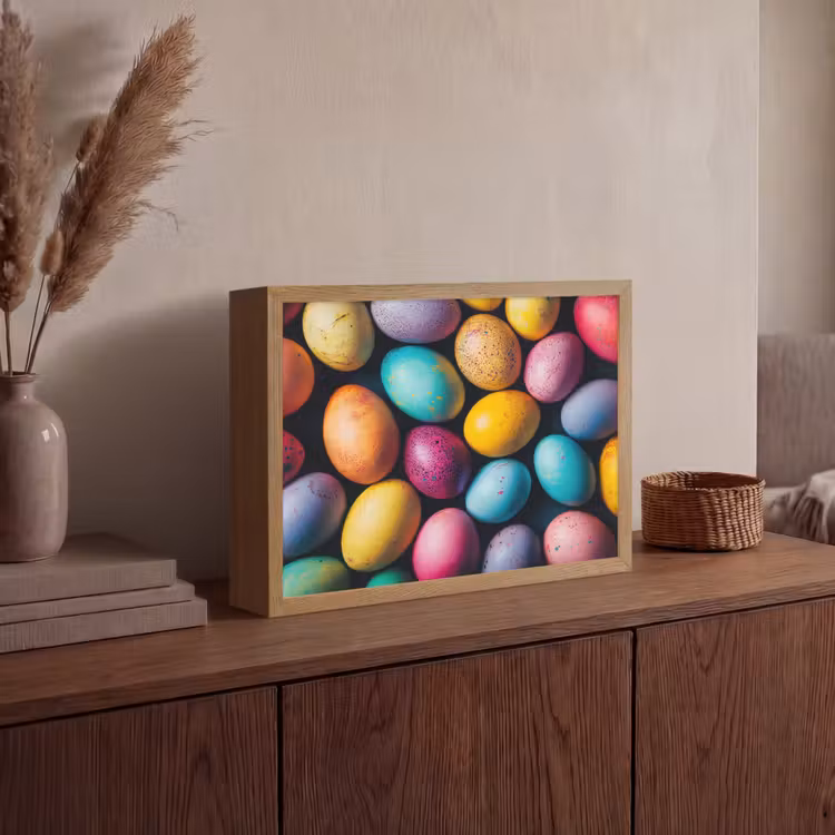 Kleurrijk - Paaseitjes - Spetters Light Box met batterij (Wandlamp) middel -sfeer2