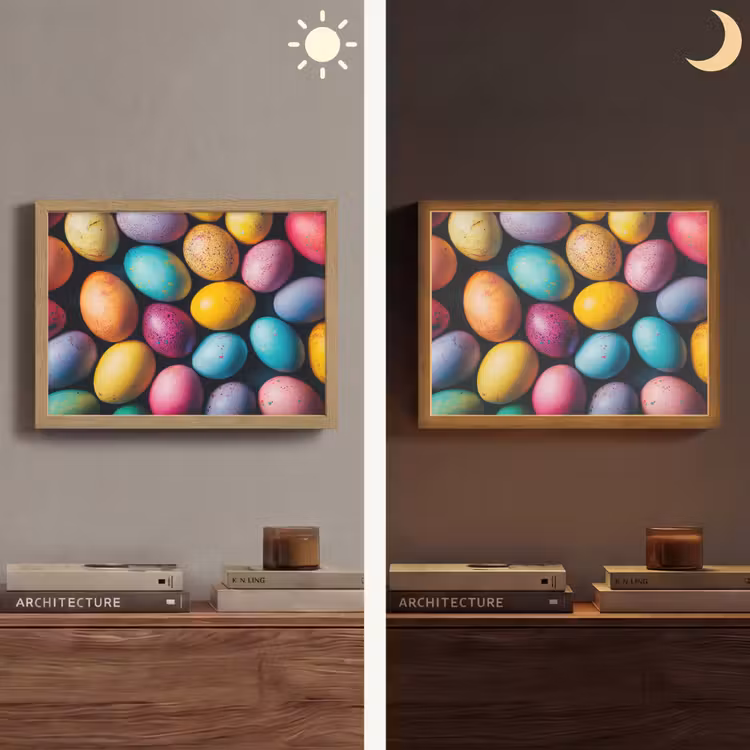 Kleurrijk - Paaseitjes - Spetters Light Box met batterij (Wandlamp) middel -sfeer3
