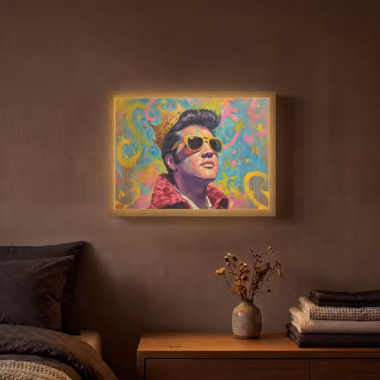 Kleurrijk portret - Kroon - Sterren Light Box met batterij (Wandlamp) middel -sfeer4