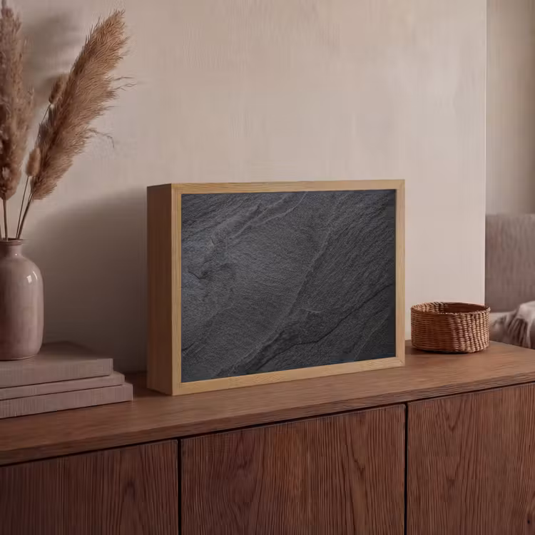 Beton - Zwart - Industrieel Light Box met batterij (Wandlamp) middel -sfeer2