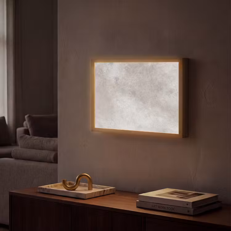 Beton - Grijs Light Box met batterij (Wandlamp) middel -sfeer1