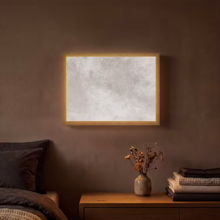 Beton - Grijs Light Box met batterij (Wandlamp) middel -sfeer4