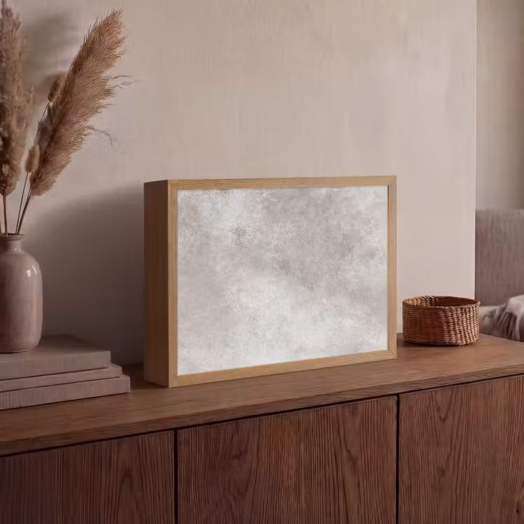 Beton - Grijs Light Box met batterij (Wandlamp) middel -sfeer2