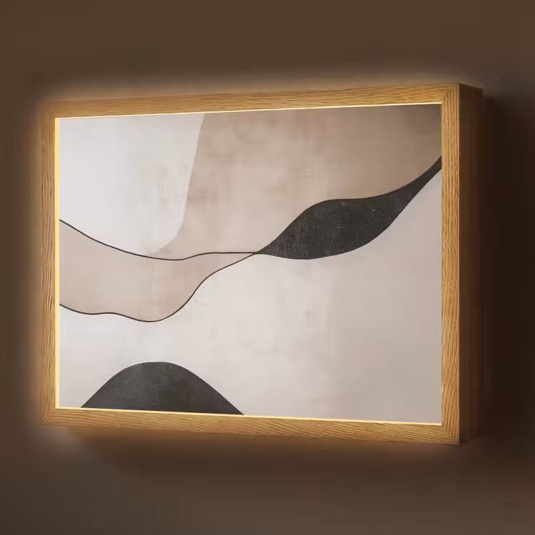 Contourlijnen - Abstracte landschap Light Box met batterij (Wandlamp) middel -z3d_website