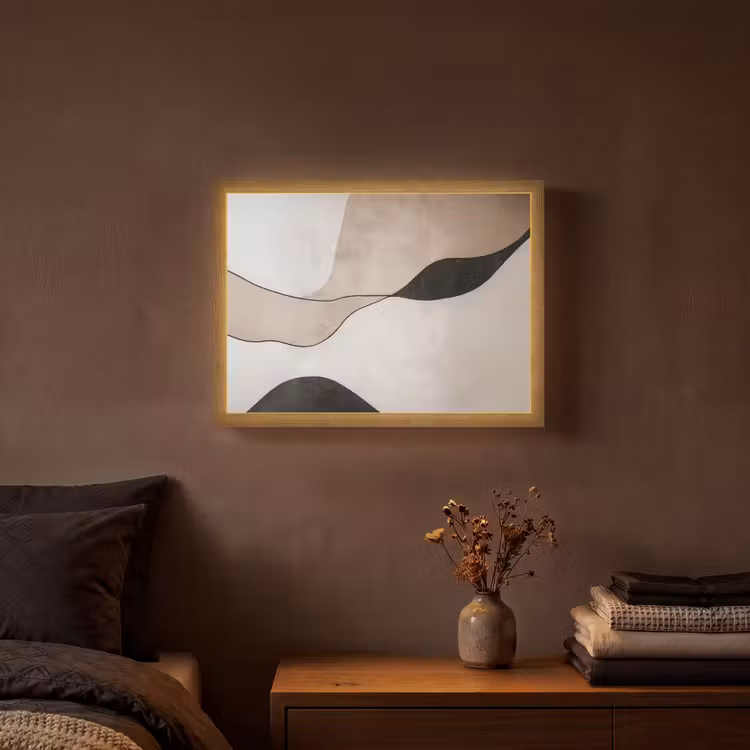 Contourlijnen - Abstracte landschap Light Box met batterij (Wandlamp) middel -sfeer4