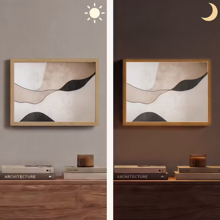 Contourlijnen - Abstracte landschap Light Box met batterij (Wandlamp) middel -sfeer3