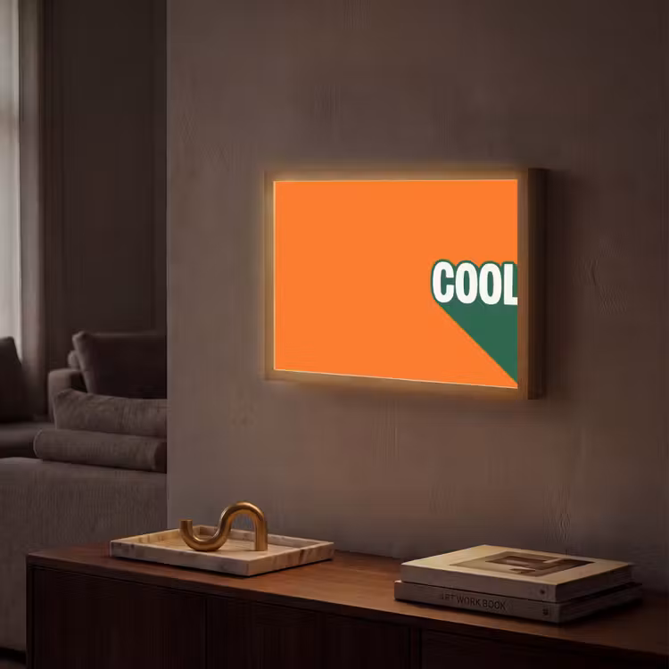 Cool - Oranje - Groen Light Box met batterij (Wandlamp) middel -sfeer1