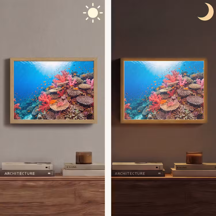 Koraalrif - Vissen - Onderwater - Tropisch - Rood Light Box met batterij (Wandlamp) middel -sfeer3