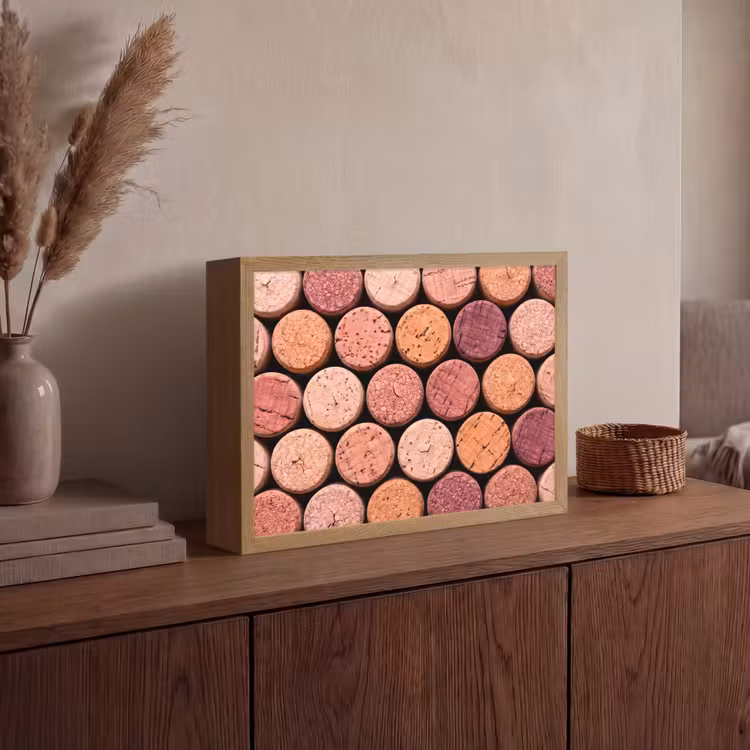 Kurk - Patroon - Abstract - Modern - Rood Light Box met batterij (Wandlamp) middel -sfeer2