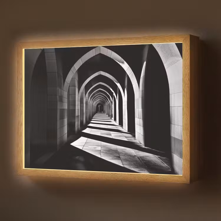 Gang - Bogen - Schaduw - Diepte Light Box met batterij (Wandlamp) middel -z3d_website
