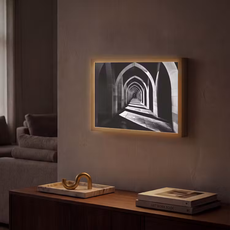 Gang - Bogen - Schaduw - Diepte Light Box met batterij (Wandlamp) middel -sfeer1