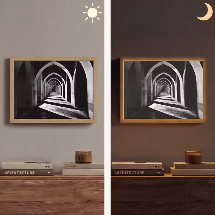 Gang - Bogen - Schaduw - Diepte Light Box met batterij (Wandlamp) middel -sfeer3