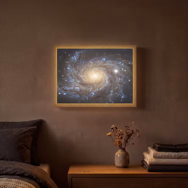 Kosmos - Sterrenstelsel - Donker Light Box met batterij (Wandlamp) middel -sfeer4