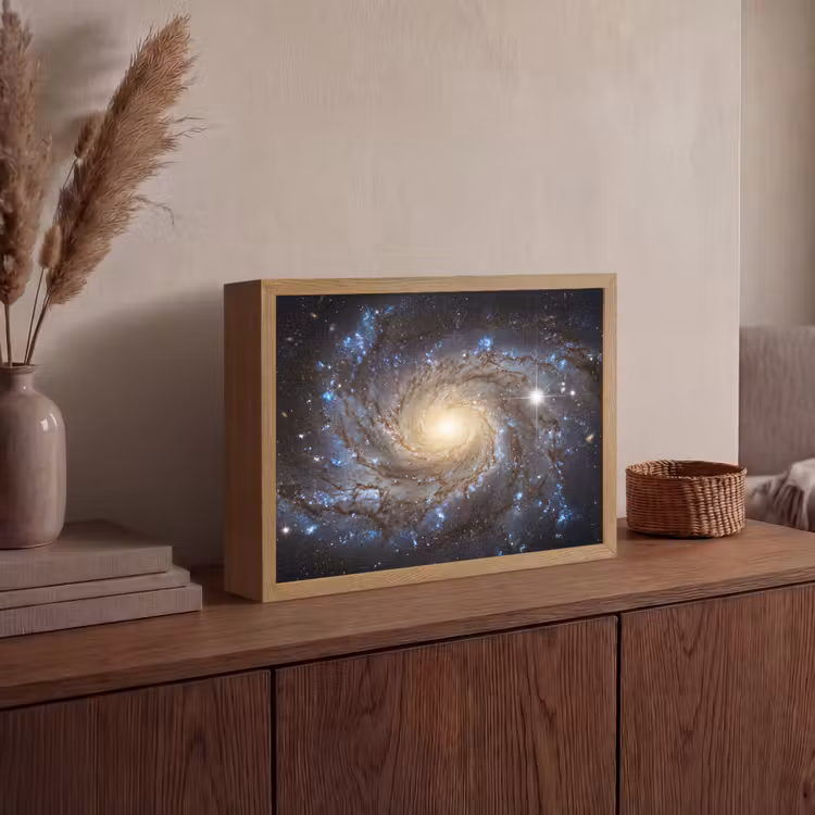 Kosmos - Sterrenstelsel - Donker Light Box met batterij (Wandlamp) middel -sfeer2