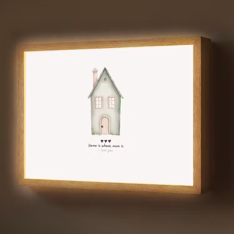 Huisje - Groen - Tekst - Liefdevol Light Box met batterij (Wandlamp) middel -z3d_website