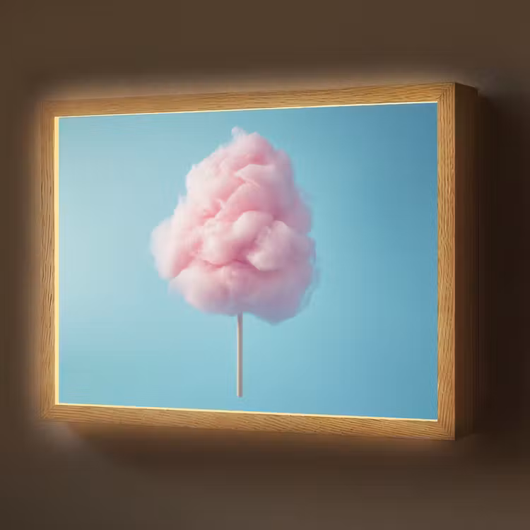 Suikerspin - Zoet - Snoep Light Box met batterij (Wandlamp) middel -z3d_website
