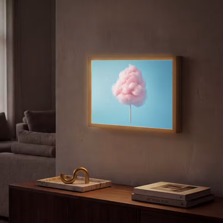 Suikerspin - Zoet - Snoep Light Box met batterij (Wandlamp) middel -sfeer1