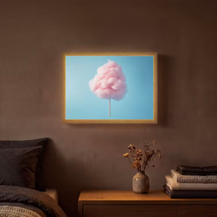 Suikerspin - Zoet - Snoep Light Box met batterij (Wandlamp) middel -sfeer4