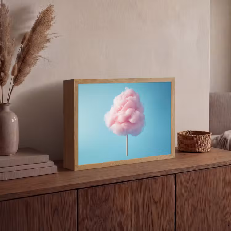 Suikerspin - Zoet - Snoep Light Box met batterij (Wandlamp) middel -sfeer2