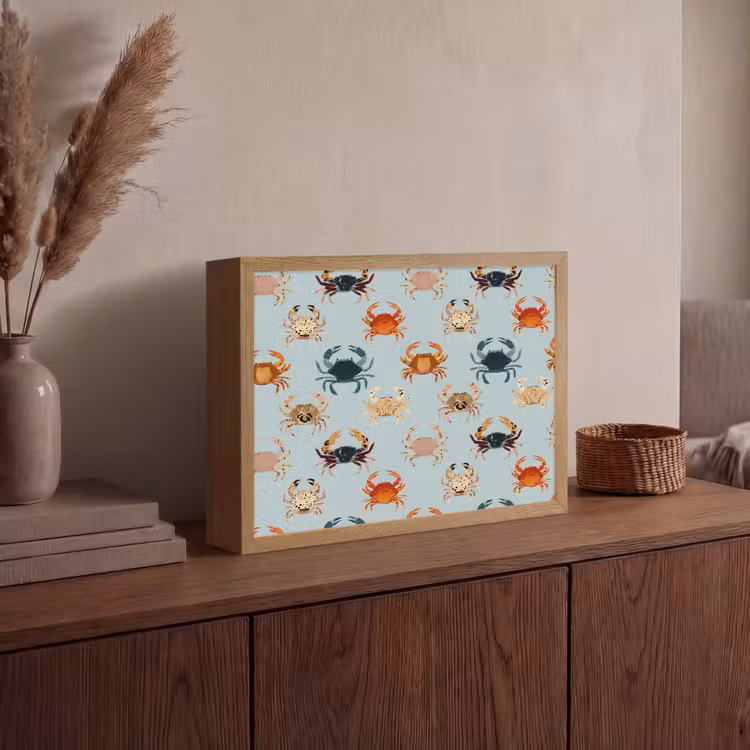 Krabben - Speels - Kleurrijk Light Box met batterij (Wandlamp) middel 907 -sfeer2