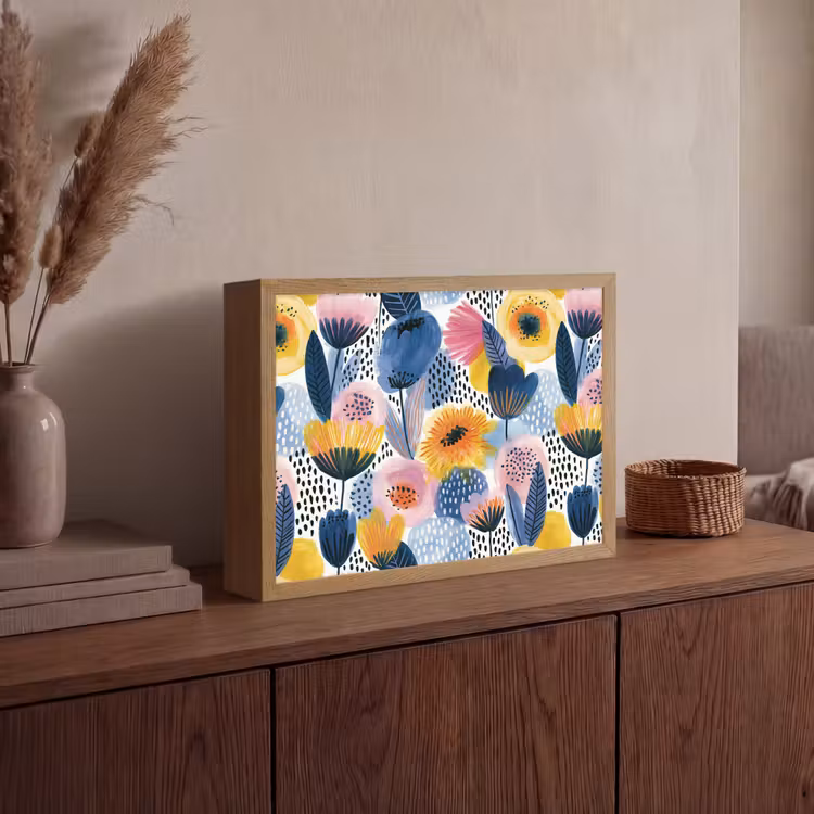 Creatief - Patroon - Kleurrijk Light Box met batterij (Wandlamp) middel 907 -sfeer2