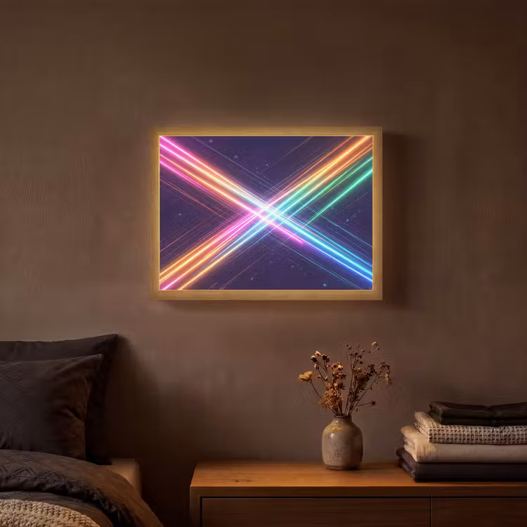 Kruisen - Lasterstralen - Neon Light Box met batterij (Wandlamp) middel -sfeer4