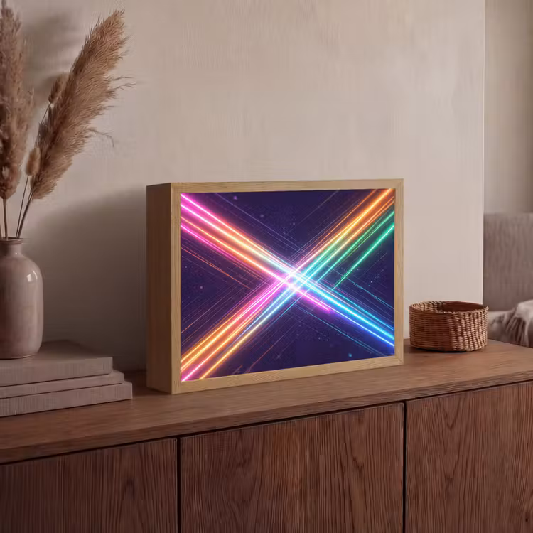 Kruisen - Lasterstralen - Neon Light Box met batterij (Wandlamp) middel -sfeer2