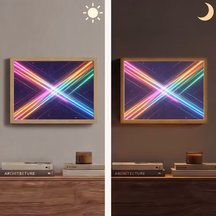 Kruisen - Lasterstralen - Neon Light Box met batterij (Wandlamp) middel -sfeer3