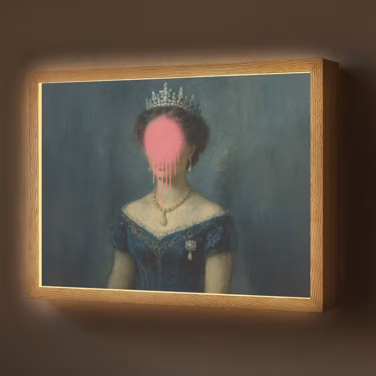 Kroon - Roze druipend verf - Portret Light Box met batterij (Wandlamp) middel -z3d_website