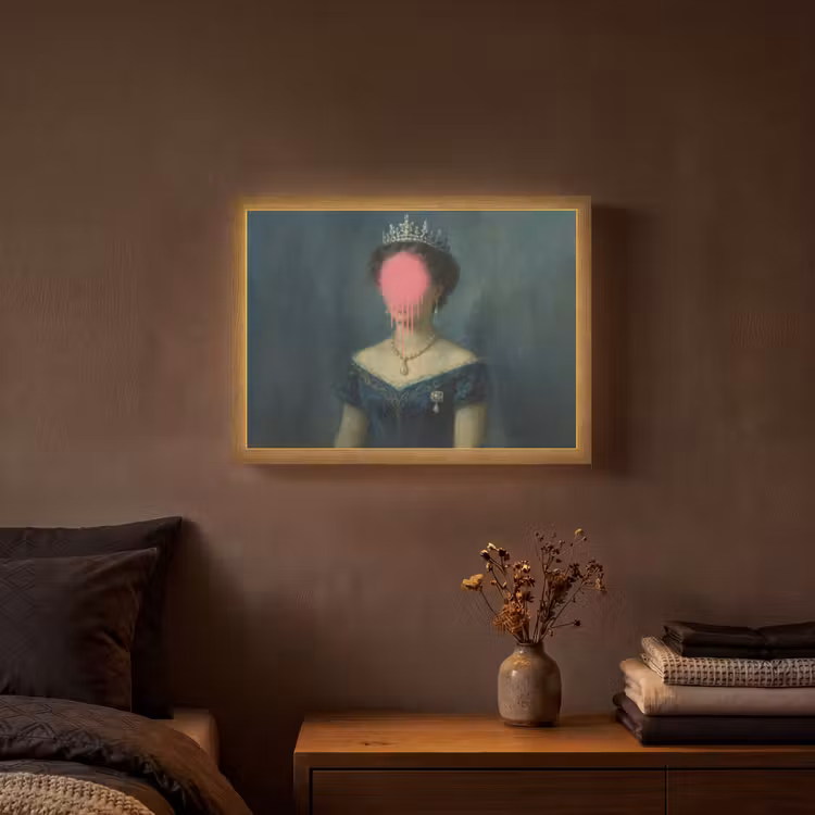 Kroon - Roze druipend verf - Portret Light Box met batterij (Wandlamp) middel -sfeer4