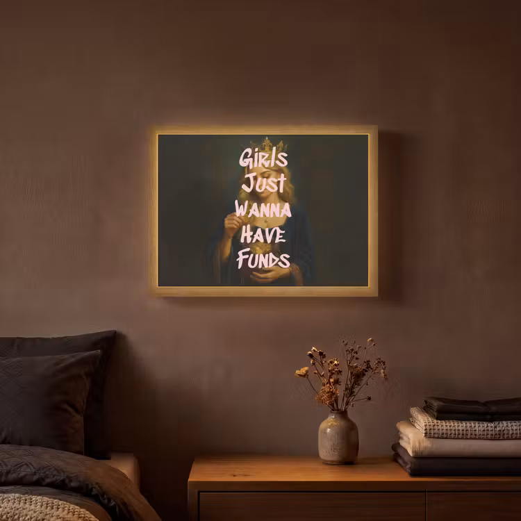 Kroon - Vrouw - Jurk - Opvallend Light Box met batterij (Wandlamp) middel -sfeer4