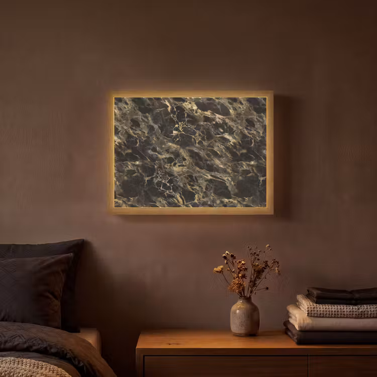 Kristal - Goud - Zwart - Marmer Light Box met batterij (Wandlamp) middel 907 -sfeer4