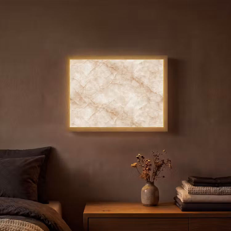 Kristalstructuur - Bruin - Marmer Light Box met batterij (Wandlamp) middel 907 -sfeer4