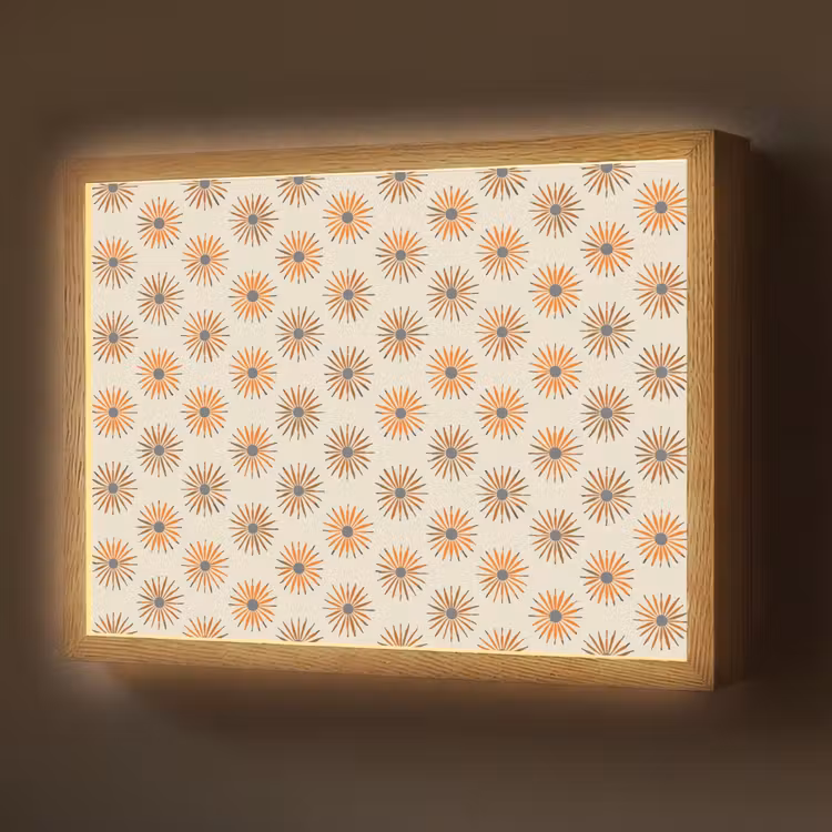 Madelief - Patroon - Oranje Light Box met batterij (Wandlamp) middel 907 -z3d_website