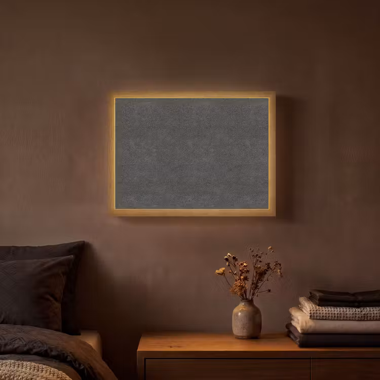 Donkergrijs - Asfaltstructuur - Ruw Light Box met batterij (Wandlamp) middel 907 -sfeer4