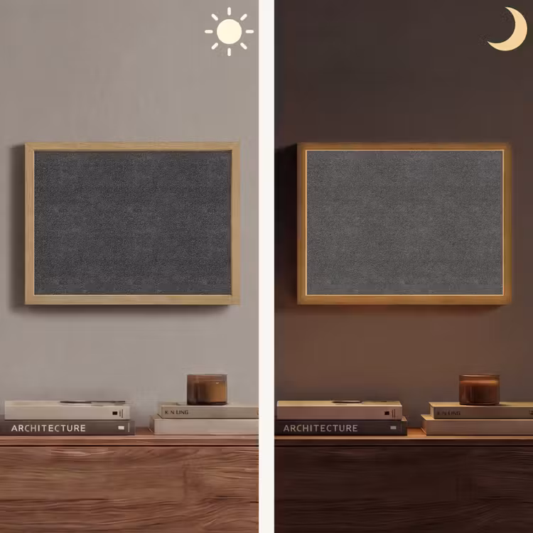 Donkergrijs - Asfaltstructuur - Ruw Light Box met batterij (Wandlamp) middel 907 -sfeer3