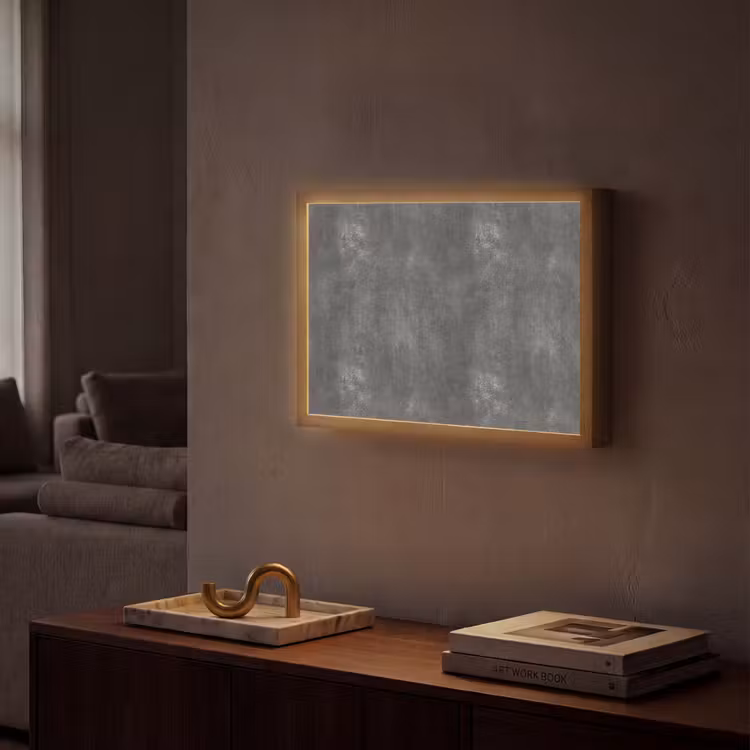 Donkergrijs - Ruw - Beton Light Box met batterij (Wandlamp) middel 907 -sfeer1