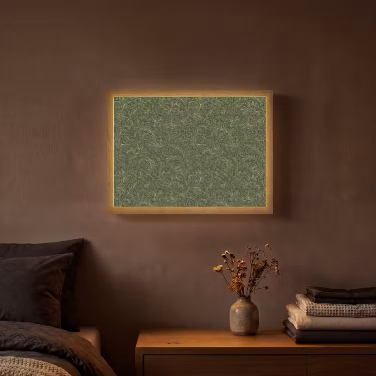 Donker - Groen - Krullend - Botanisch Light Box met batterij (Wandlamp) middel 907 -sfeer4