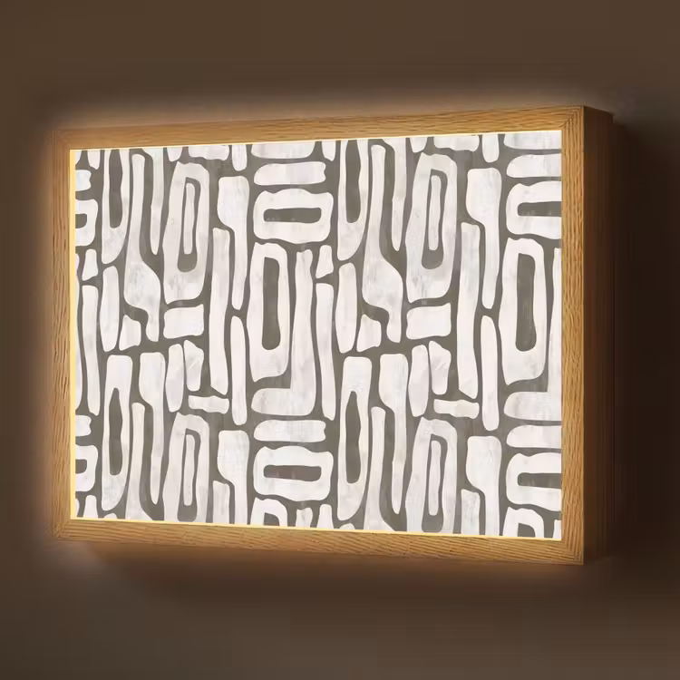 Donker - Wit - Abstract Light Box met batterij (Wandlamp) middel 907 -z3d_website