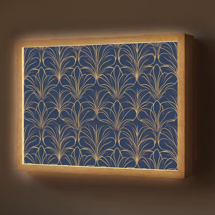 Deco - Waaier - Blauw Light Box met batterij (Wandlamp) middel 907 -z3d_website
