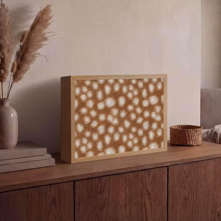 Hert - Vacht - Bruin Light Box met batterij (Wandlamp) middel 907 -sfeer2