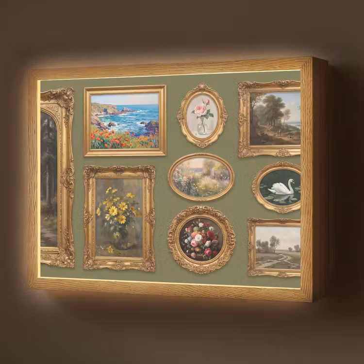 Hert - Bos - Natuur - Klassiek - Dieren Light Box met batterij (Wandlamp) middel -z3d_website