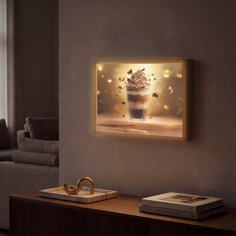 Dessert - Chocolade - Zoet - Eten Light Box met batterij (Wandlamp) middel -sfeer1