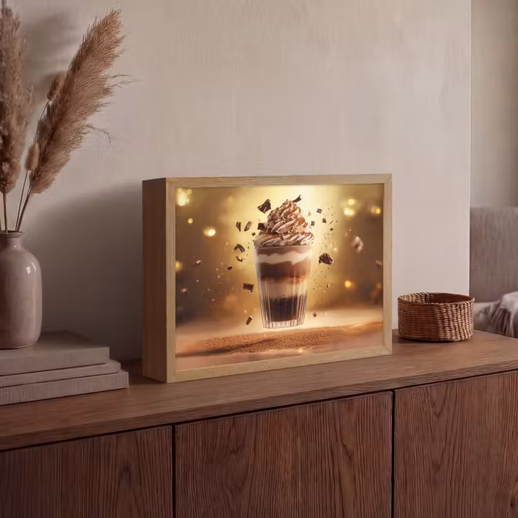 Dessert - Chocolade - Zoet - Eten Light Box met batterij (Wandlamp) middel -sfeer2