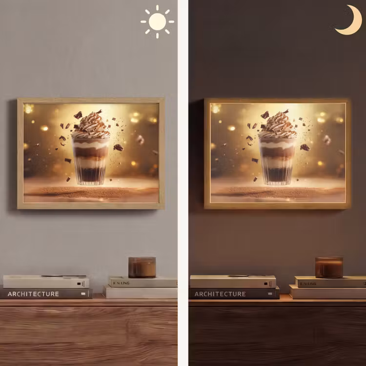 Dessert - Chocolade - Zoet - Eten Light Box met batterij (Wandlamp) middel -sfeer3