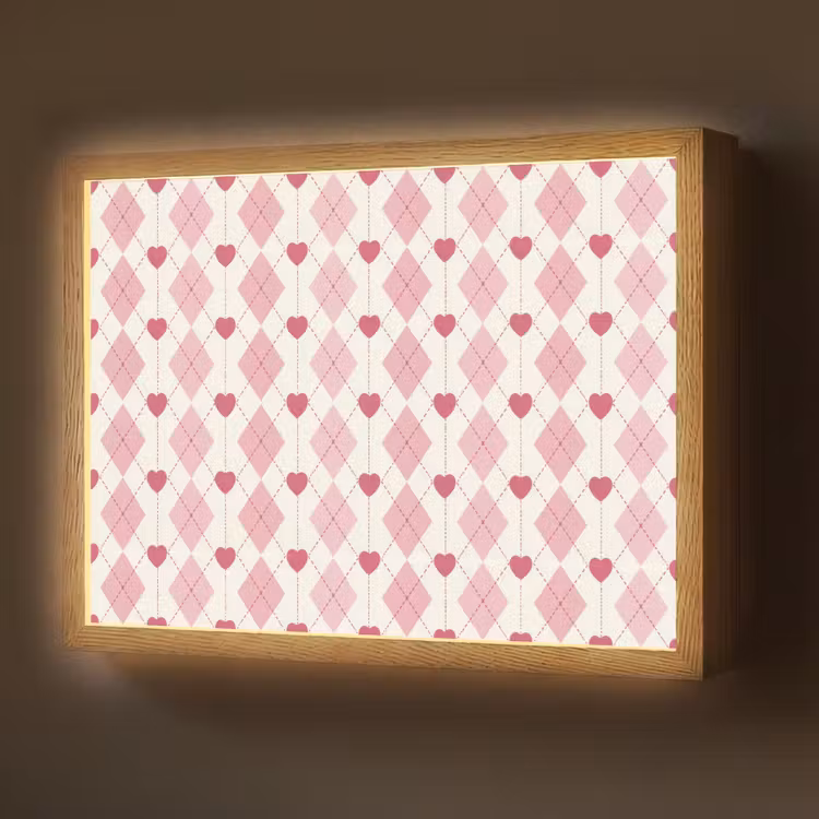 Ruiten - Klassiek - Roze - Wit Light Box met batterij (Wandlamp) middel 907 -z3d_website